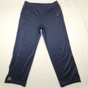 Nike Basketball Warm Up Pants‎ Mens XL Measures 38x31.5 Navy Blue Silver Tag Y2K